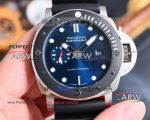 Perfect replica V7 factory Panerai 47mm sneaker metallic glass watch - dark blue dial 